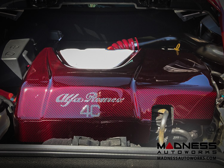 Alfa Romeo 4C Carbon Fiber Engine Cover - Red Candy